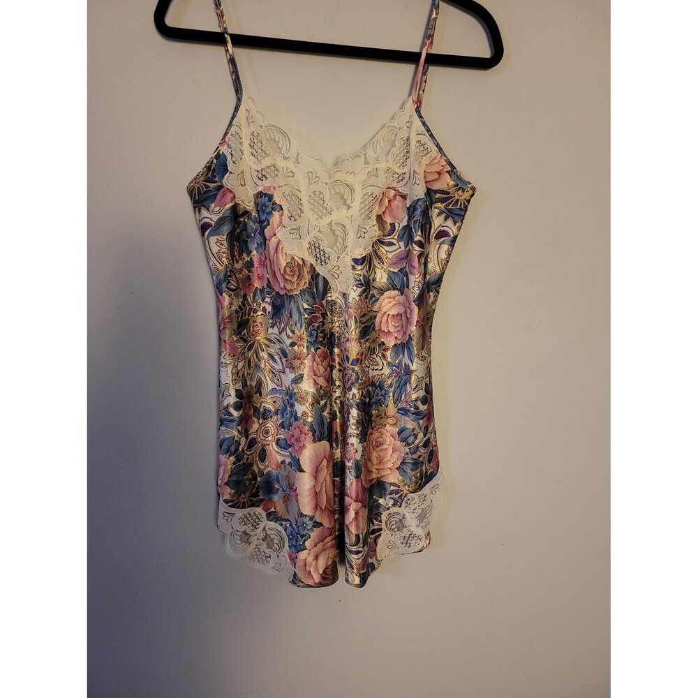 VTG Victoria's Secret floral Satin Nightgown Sz M